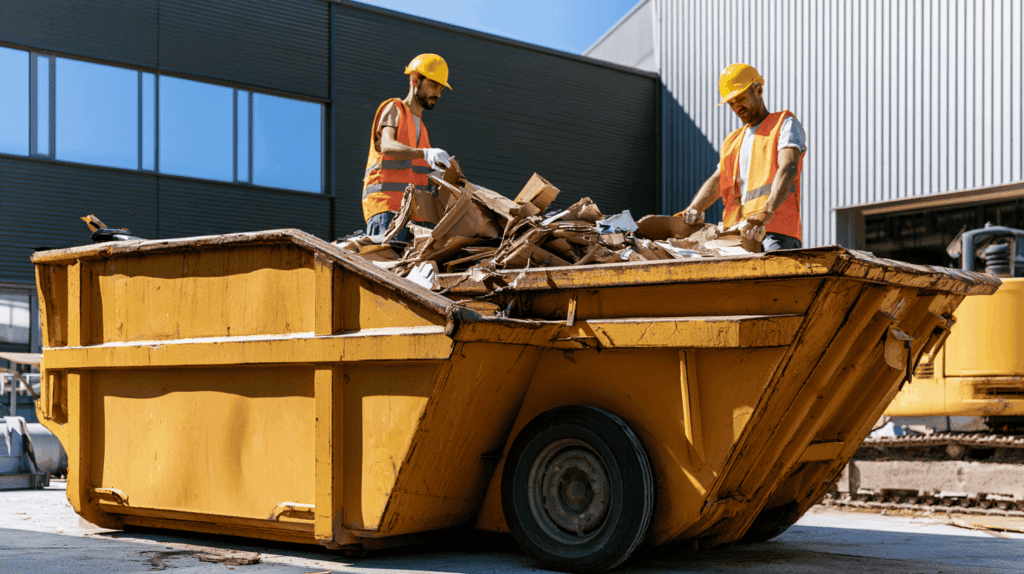 rolcontainer bouwafval bedrijfsterrein